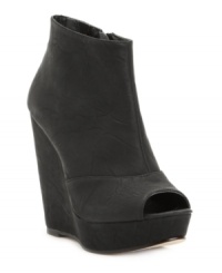 Chinese Laundry's Mix Tape peep-toe ankle booties are a perfect transition piece to take you from summer to fall. Chinese Laundry's Mix Tape peep-toe ankle booties are a perfect transition piece to take you from summer to fall.