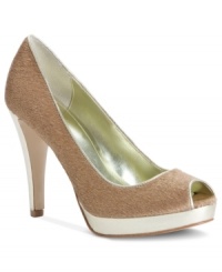 The mixed media upper of Calvin Klein's Sandie platform pumps gives this stylish pair an unusual texture. Finish your look with this cute style and embrace the dimension that they add to your outfit. The mixed media upper of Calvin Klein's Sandie platform pumps gives this stylish pair an unusual texture. Finish your look with this cute style and embrace the dimension that they add to your outfit.