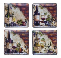 Certified International Wine Cellar 11-Inch Square Dinner Plate, Assorted Designs, Set of 4 Certified International Wine Cellar 11-Inch Square Dinner Plate, Assorted Designs, Set of 4