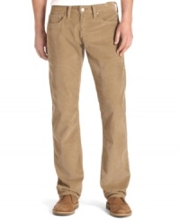This Fall's best all-around performer: A pair of slim, straight-leg Levi's cords with classic five-pocket styling in a goes-with-everything color. This Fall's best all-around performer: A pair of slim, straight-leg Levi's cords with classic five-pocket styling in a goes-with-everything color.