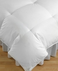 The pinnacle of comfort. Escape into the soothing softness of lofty European goose down enveloped in smooth 350-thread count cotton every night with Charter Club's luxurious Vail comforter. Featuring baffle box construction to help keep feathers in place. Medium weight. The pinnacle of comfort. Escape into the soothing softness of lofty European goose down enveloped in smooth 350-thread count cotton every night with Charter Club's luxurious Vail comforter. Featuring baffle box construction to help keep feathers in place. Medium weight.
