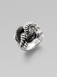 From the Cordelia Collection. An intricate coil of braided sterling silver and black pavé diamonds make for a bold, textural design.Diamonds, 0.75 tcw Sterling silver Imported