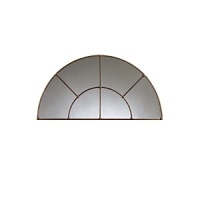 With its unique shape and beautiful details this half-moon mirror mimics a window, adding depth to a room.
