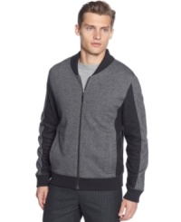 If you're on the track or out on the field -do it with style in this Calvin Klein track jacket. If you're on the track or out on the field -do it with style in this Calvin Klein track jacket.