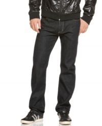 Keep your out-of-office looks on the straight and narrow with these washed straight leg jeans from Calvin Klein. Keep your out-of-office looks on the straight and narrow with these washed straight leg jeans from Calvin Klein.
