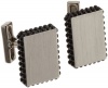 Kenneth Cole New York Mens Brushed Nickel With Polished Hematite Rounded Stud Edge Cufflinks