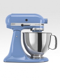 A jewel on any countertop with a premium metallic finish and an elegant, five-quart stainless steel bowl with handle, pouring spout and measurement markings. For use with US power sockets only. A jewel on any countertop with a premium metallic finish and an elegant, five-quart stainless steel bowl with handle, pouring spout and measurement markings. For use with US power sockets only.
