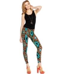 In an allover ikat print, these Bar III leggings add a bold boho flair to any outfit! In an allover ikat print, these Bar III leggings add a bold boho flair to any outfit!