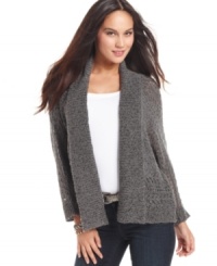 Layer-up for the season in this lovely open-knit cardigan from Style&co. Allover sequin and fab dolman sleeves take this look from ordinary to extraordinary!