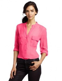 BCBGMAXAZRIA Women's Anderson Blouse With Cargo Pockets BCBGMAXAZRIA Women's Anderson Blouse With Cargo Pockets