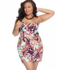 Baby Phat Butterfly Strapless Pleated Dress Size 26W Baby Phat Butterfly Strapless Pleated Dress Size 26W