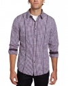 Marc Ecko Cut & Sew Men's Long Sleeve Piped Gingham Shirt