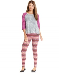 Colorfully printed leggings instantly brighten a cozy, cold-weather outfit -- get the look with this Alternative Apparel style! Pair it with all your slouchy sweaters! Colorfully printed leggings instantly brighten a cozy, cold-weather outfit -- get the look with this Alternative Apparel style! Pair it with all your slouchy sweaters!