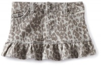 Baby Phat - Kids Girls 7-16 Leopard Print Twill Skirt, Gray, 8