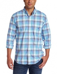 Nautica Men's Long Sleeve Mechanical Stretch Gingham Woven