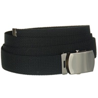 56 Black One Size Canvas Military Web Belt With Silver Slider Buckle 56 Black One Size Canvas Military Web Belt With Silver Slider Buckle