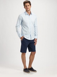 A seasonal standard, set in comfortable, modern-fitting cotton.Flat-front styleSide slash, back welt pocketsInseam, about 10CottonMachine washImported A seasonal standard, set in comfortable, modern-fitting cotton.Flat-front styleSide slash, back welt pocketsInseam, about 10CottonMachine washImported