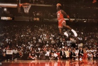 (24x35) Michael Jordan Famous Foul Line Dunk Vintage Sports Poster Print (24x35) Michael Jordan Famous Foul Line Dunk Vintage Sports Poster Print