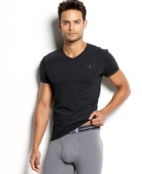 Its four-way stretch insures the perfect fit, but this V-neck tee from Under Armour has good looks that go beyond its stylish surface-like chafe-free construction plus Under Armour's proprietary anti-odor technology. Its four-way stretch insures the perfect fit, but this V-neck tee from Under Armour has good looks that go beyond its stylish surface-like chafe-free construction plus Under Armour's proprietary anti-odor technology.