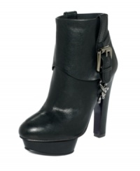 Give your look a little kick. The Ginger platform booties by DMSX feature a covered platform and sky-high heel that'll make you stand out from the crowd. Give your look a little kick. The Ginger platform booties by DMSX feature a covered platform and sky-high heel that'll make you stand out from the crowd.