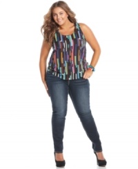 American Rag's striped plus size tank top is so on-trend for the season! American Rag's striped plus size tank top is so on-trend for the season!