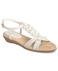 Beautifully braided. Aerosoles' Atlantic sandals feature a detailed strap along the upper and a comfy sueded sock lining. Beautifully braided. Aerosoles' Atlantic sandals feature a detailed strap along the upper and a comfy sueded sock lining.