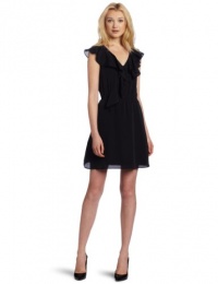 BCBGeneration Women's Double Ruffle Front Dress, Black, Medium BCBGeneration Women's Double Ruffle Front Dress, Black, Medium