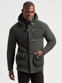 A striking combination of tradition and modernity, this classic duffel coat silhouette is knitted in a superior wool blend with a removable hood, faux-fur lining for long-lasting warmth and comfort.Button-frontRemovable hoodStand collarWaist flap pocketsAbout 35 from shoulder to hemFully lined80% wool/20% nylonHand washMade in Italy A striking combination of tradition and modernity, this classic duffel coat silhouette is knitted in a superior wool blend with a removable hood, faux-fur lining for long-lasting warmth and comfort.Button-frontRemovable hoodStand collarWaist flap pocketsAbout 35 from shoulder to hemFully lined80% wool/20% nylonHand washMade in Italy