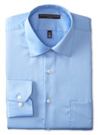 Geoffrey Beene Men's Fitted Sateen Dress Shirt, Blue, 15.5/32-33