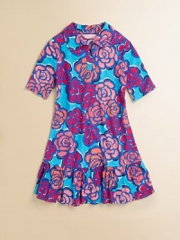 A bold, signature Lily print and flounced hem add girly charm to a sweet cotton polo dress.Polo collarElbow-length sleevesPullover styleDrop waistFlounced hemCottonMachine washImported A bold, signature Lily print and flounced hem add girly charm to a sweet cotton polo dress.Polo collarElbow-length sleevesPullover styleDrop waistFlounced hemCottonMachine washImported
