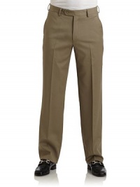 THE LOOKBanded waist with belt loopsFront zip with button tab closureFlat frontSide seam pocketsUnfinished hemBack dartsBack button welt pocketsTHE FITLeg openings, 8Rise, about 11Inseam, about 37THE MATERIALWoolPartially linedCARE & ORIGINDry cleanImportedThis item was originally available for purchase at Saks Fifth Avenue OFF 5TH stores. THE LOOKBanded waist with belt loopsFront zip with button tab closureFlat frontSide seam pocketsUnfinished hemBack dartsBack button welt pocketsTHE FITLeg openings, 8Rise, about 11Inseam, about 37THE MATERIALWoolPartially linedCARE & ORIGINDry cleanImportedThis item was originally available for purchase at Saks Fifth Avenue OFF 5TH stores.