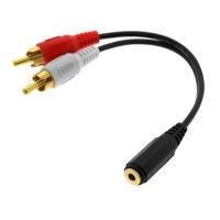 GTMax Gold Plated 3.5mm Stereo Female to 2 RCA Male Y-Cable 6-Inch GTMax Gold Plated 3.5mm Stereo Female to 2 RCA Male Y-Cable 6-Inch