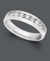 Capture the magic of the moment. Stunning wedding ring features glittering round-cut diamonds (1/4 ct. t.w.) in a polished 18k white gold setting. IGI Certified diamonds. Capture the magic of the moment. Stunning wedding ring features glittering round-cut diamonds (1/4 ct. t.w.) in a polished 18k white gold setting. IGI Certified diamonds.