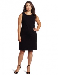 Calvin Klein Women's Plus-Size Seam Dress With Neck Hardware