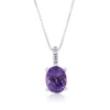 Effy Jewelry Effy® 14K White Gold Diamond And Amethyst Pendant 1.43 Tcw.