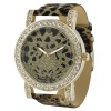 GP by Brinley Co. Women's Rhinestone Cheetah Animal-print Watch