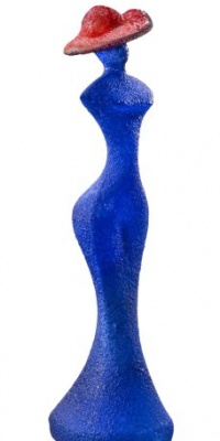 Kosta Boda Catwalk Madam Blue Tight Figurine