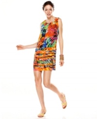 SL Fashions' shift dress will add a vibrant punch of color to your wardrobe. With almost a full spectrum of hues in the print, it's a cinch to mix and match accessories! SL Fashions' shift dress will add a vibrant punch of color to your wardrobe. With almost a full spectrum of hues in the print, it's a cinch to mix and match accessories!