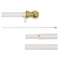 Online Stores White Aluminum Spinner Flagpole, 6-Feet