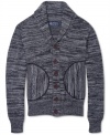 American Rag gets your ready for winter in this handsome shawl neck cardigan.