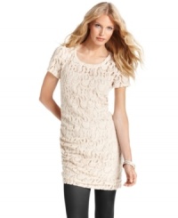 DKNYC's lace dress is soft and feminine--keep it that way with neutral accessories or give it a bold touch with colored tights and lace-up booties. (Clearance) DKNYC's lace dress is soft and feminine--keep it that way with neutral accessories or give it a bold touch with colored tights and lace-up booties. (Clearance)