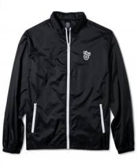 Give your fall look a modern addition with this track jacket windbreaker from LRG. Give your fall look a modern addition with this track jacket windbreaker from LRG.