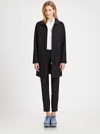 Ultra-fine wool crepe finished with just a hint of stretch for sleek, slimmer silhouette.Flat frontLeg hits above ankleSide zipperInseam, about 2898% wool/2% spandexDry cleanMade in ItalyModel shown is 5'9½ (175cm) wearing US size 4. Ultra-fine wool crepe finished with just a hint of stretch for sleek, slimmer silhouette.Flat frontLeg hits above ankleSide zipperInseam, about 2898% wool/2% spandexDry cleanMade in ItalyModel shown is 5'9½ (175cm) wearing US size 4.