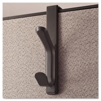 Recycled Cubicle Coat Hook, 2 Hook, Plastic, Charcoal Recycled Cubicle Coat Hook, 2 Hook, Plastic, Charcoal