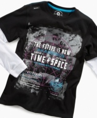 The future is here. He can rock an out-of-this-world look with this Moonwalk tee from Akademiks. The future is here. He can rock an out-of-this-world look with this Moonwalk tee from Akademiks.