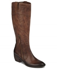 Ride high in the saddle with these sky-high boots from Naturalizer. The Ora features a wide-calf, pull-on silhouette. Ride high in the saddle with these sky-high boots from Naturalizer. The Ora features a wide-calf, pull-on silhouette.