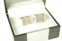Geoffrey Beene Square Checker Board Cuff Links Silver One Size Geoffrey Beene Square Checker Board Cuff Links Silver One Size
