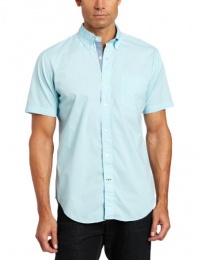 Nautica Men's Short Sleeve Poplin Solid Woven, Bait Cast Blue, Medium