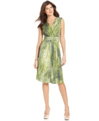 A reptile-inspired print enlivens this A-line dress from Jones New York. Mix in statement sandals for an on-trend look you'll love! A reptile-inspired print enlivens this A-line dress from Jones New York. Mix in statement sandals for an on-trend look you'll love!