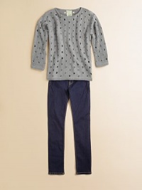 A cozy cotton knit is given a deconstructed update with cutout designs.BoatneckLong sleevesPullover styleCottonMachine washImported A cozy cotton knit is given a deconstructed update with cutout designs.BoatneckLong sleevesPullover styleCottonMachine washImported